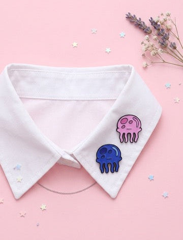 Coral and Cobalt Pins