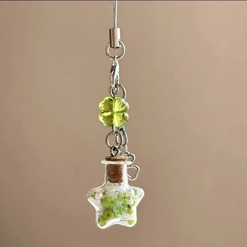 Lucky Clover Bottle Phone Charm