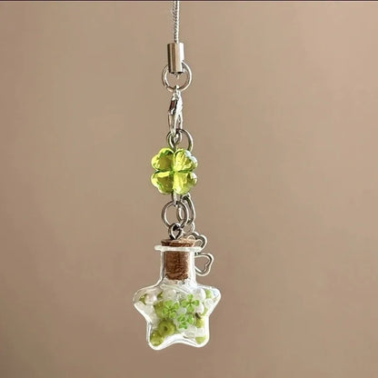 Lucky Clover Bottle Phone Charm