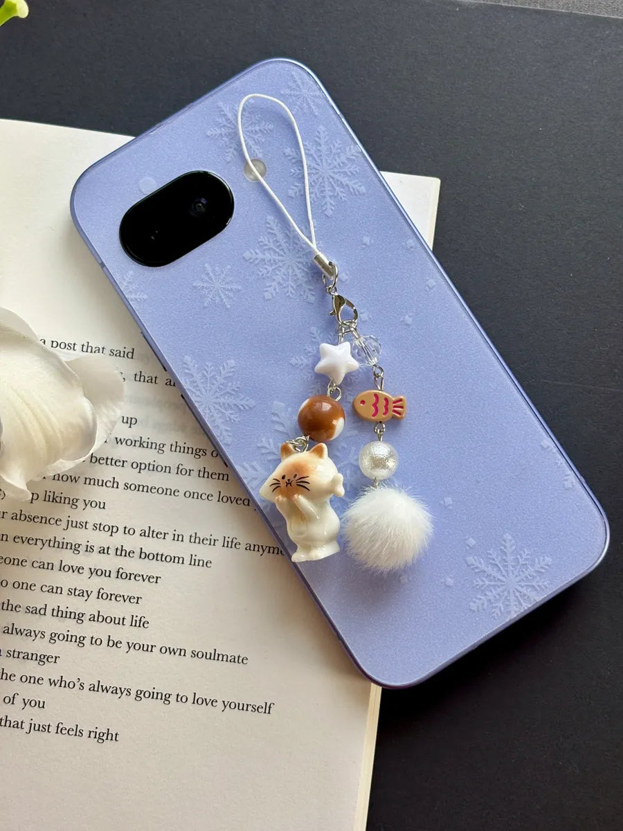 Kitty Catch Phone Charm(Brown)